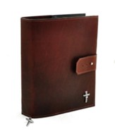 Leather Adjustable Bible Cover, Burgundy, Extra Large