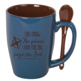 For I Know the Plans I Have for You, Spoon Mug, Blue