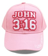 John 3:16, Block, Cap, Pink