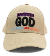 With God All Things Are Possible Cap, Khaki
