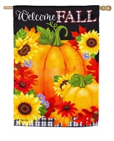 Welcome Fall House Textured Suede Large Flag