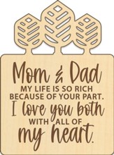 Mom & Dad, Wood Magnet