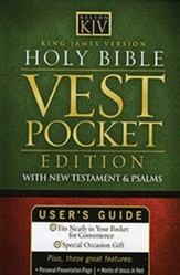 KJV Vest Pocket New Testament with  Psalms, Black leatherflex