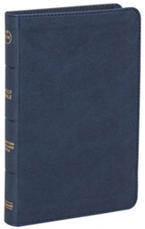 CSB Personal-Size Bible--soft leather-look navy blue