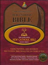 St. Joseph New Catholic Giant-Print Bible--soft leather-look, tan
