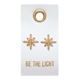 Be the Light, Star, Leather Tag Earrings