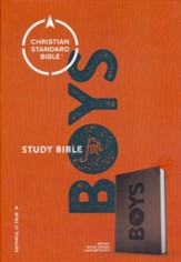CSB Study Bible for Boys Brown, Wood  Design LeatherTouch