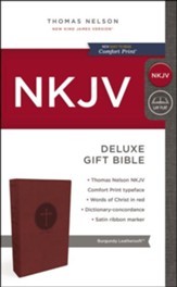 NKJV Deluxe Gift Bible, Burgundy
