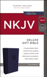 NKJV Deluxe Gift Bible, Blue  - Slightly Imperfect