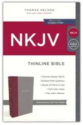 NKJV Thinline Bible, Burgundy and Gray, Hardcover