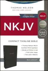 NKJV Compact Thinline Bible, Imitation Leather, Black