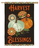 Harvest Blessings House Textured Suede Large Flag