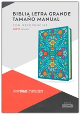 RVR 1960 Biblia letra grande tam. manual, floreada, simil piel (Hand Size Giant Print Bible, Floral)