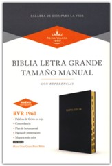 RVR 1960 Biblia letra grande tam. manual, negro, imit. piel con indice (Hand Size Giant Print Bible, Black Indexed)