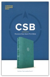 CSB Personal Size Giant Print Bible--soft leather-look, earthen teal