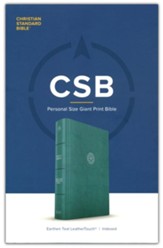 CSB Personal Size Giant Print Bible--soft leather-look, earthen teal (indexed)