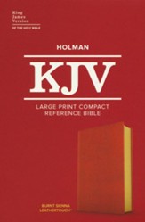 KJV Large Print Compact Reference Bible--soft leather-look, burnt sienna