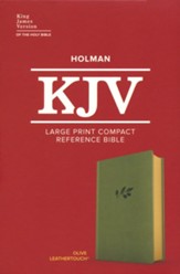 KJV Large Print Compact Reference Bible--soft leather-look, olive
