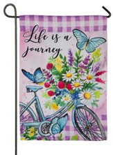 Life is a Journey Bicycle Garden Suede Flag