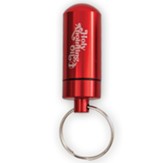 Capsule Keychain with Glass Vial for Anointing Oil & Holy Water Red