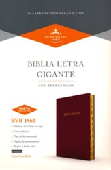 RVR 1960 Biblia letra gigante, borgona, imitacion piel con indice (Giant Print, Burgandy, Indexed)