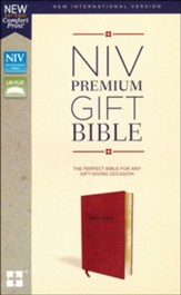 NIV, Premium Gift Bible, Leathersoft, Burgundy, Indexed, Comfort Print - Imperfectly Imprinted Bibles