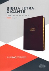 RVR 1960 Biblia letra gigante, cafe, piel fabricada con indice (Giant Print, Brown, Indexed)