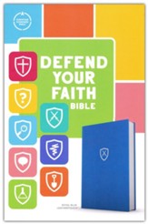 CSB Defend Your Faith Bible: The  Apologetics Bible for Kids, Soft imitation leather, blue