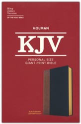 KJV Personal Size Giant Print Bible,  Black/Brown LeatherTouch
