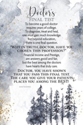Doctor's Final Test Plaque