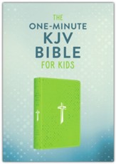 The One-Minute KJV Bible for Kids [Neon Green Cross], Leather, imitation