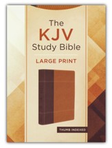 KJV Large-Print Study Bible--imitaion leather, copper (indexed)