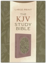 KJV Large-Print Study  Bible--imitation leather brown/olive