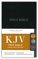 KJV, Pew Bible, Large Print, Hardcover, Black - Imperfectly Imprinted Bibles
