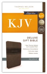 KJV, Deluxe Gift Bible, Imitation Leather, Gray, Red Letter Edition - Slightly Imperfect