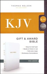 KJV, Gift and Award Bible, Imitation Leather, White