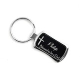 Personalized, Blessed to Be a Dad Keyring, Black