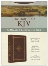 KJV Holy Bible: 5-Minute Bible Study  Edition--soft leather-look, classic hickory
