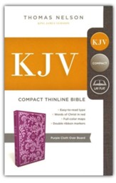 KJV, Thinline Bible, Compact, Cloth over Board, Purple