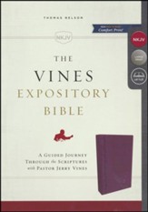 NKJV Vines Expository Bible--imitation leather, purple