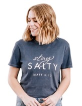 Stay Salty Shirt, Blue Heather, Large