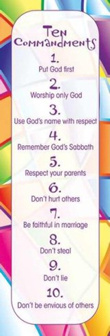 Kids Ten Commandments: Bookmark (pkg. of 25)