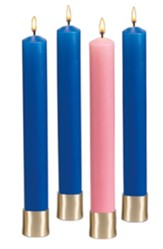 Advent Candles for Church, 12 x 1.5 Inches, 3 Blue, 1 Rose, Long Burning