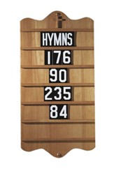 Hymn Board, Hardwood Maple with Pecan Finish Without  Numerals