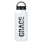 Amazing Grace Stainless Steel Water Bottle, White