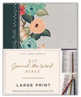 KJV Journal the Word Bible, Large Print, Hardcover, Green Floral Cloth, Red Letter Edition