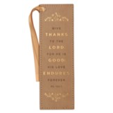 Give Thanks Faux Leather Bookmark