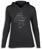 His Grace is Enough Hooded Shirt, Gray, Large