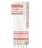 Pink Prayer Shawl with bag, 72 x 22