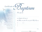 White Clouds Baptism Certificates, Pack of 6